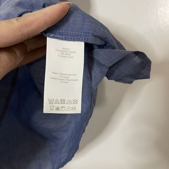 BODEN Laurie Sleeveless ruffle hem blue cotton blouse top size US 6 - Picture 3 of 5